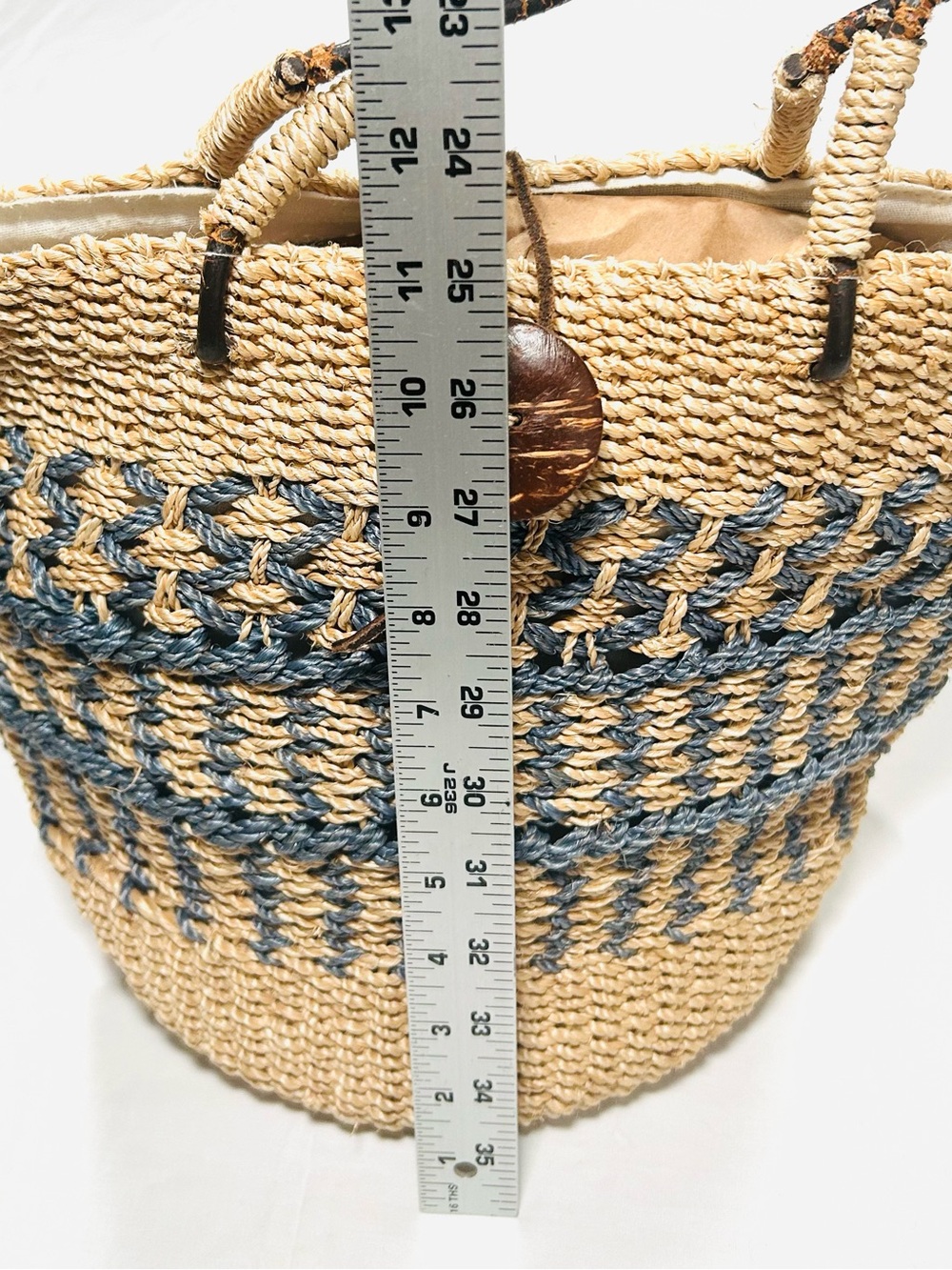 Vintage Y2K Woven Abaca Straw Purse - Picture 6 of 14